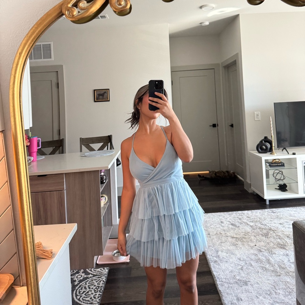 Xtraordinary Light Blue Strapless Dress